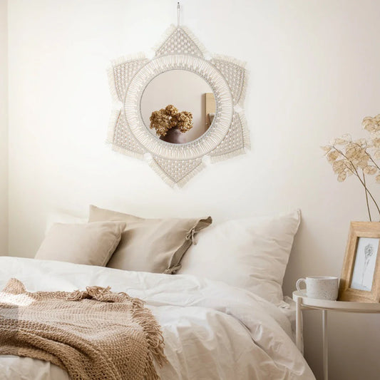 Miroir Bohème Chic en Macramé