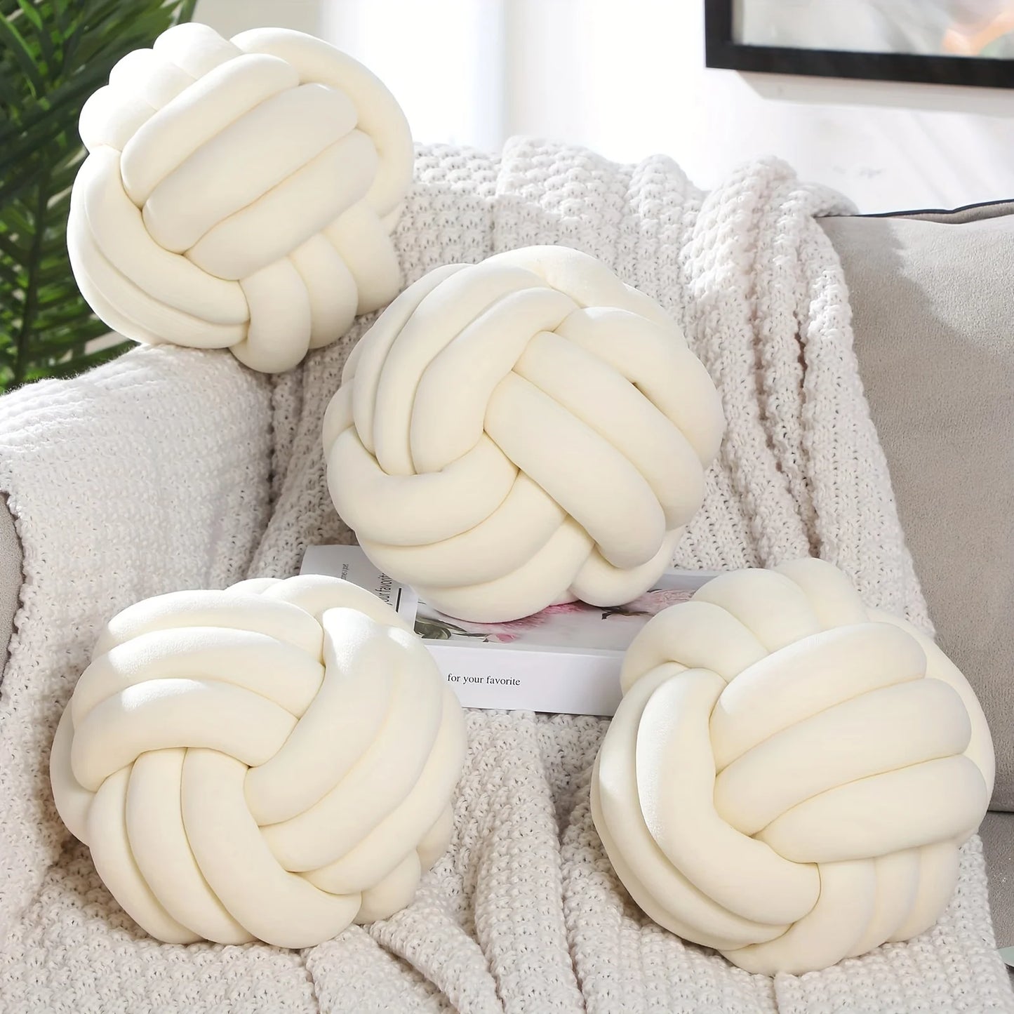 Oreiller à nœud rayé Art déco, 1 pièce, fait à la main, en Polyester doux. Coton, coussin décoratif moderne et confortable pour la maison et le canapé 9x9 pouces