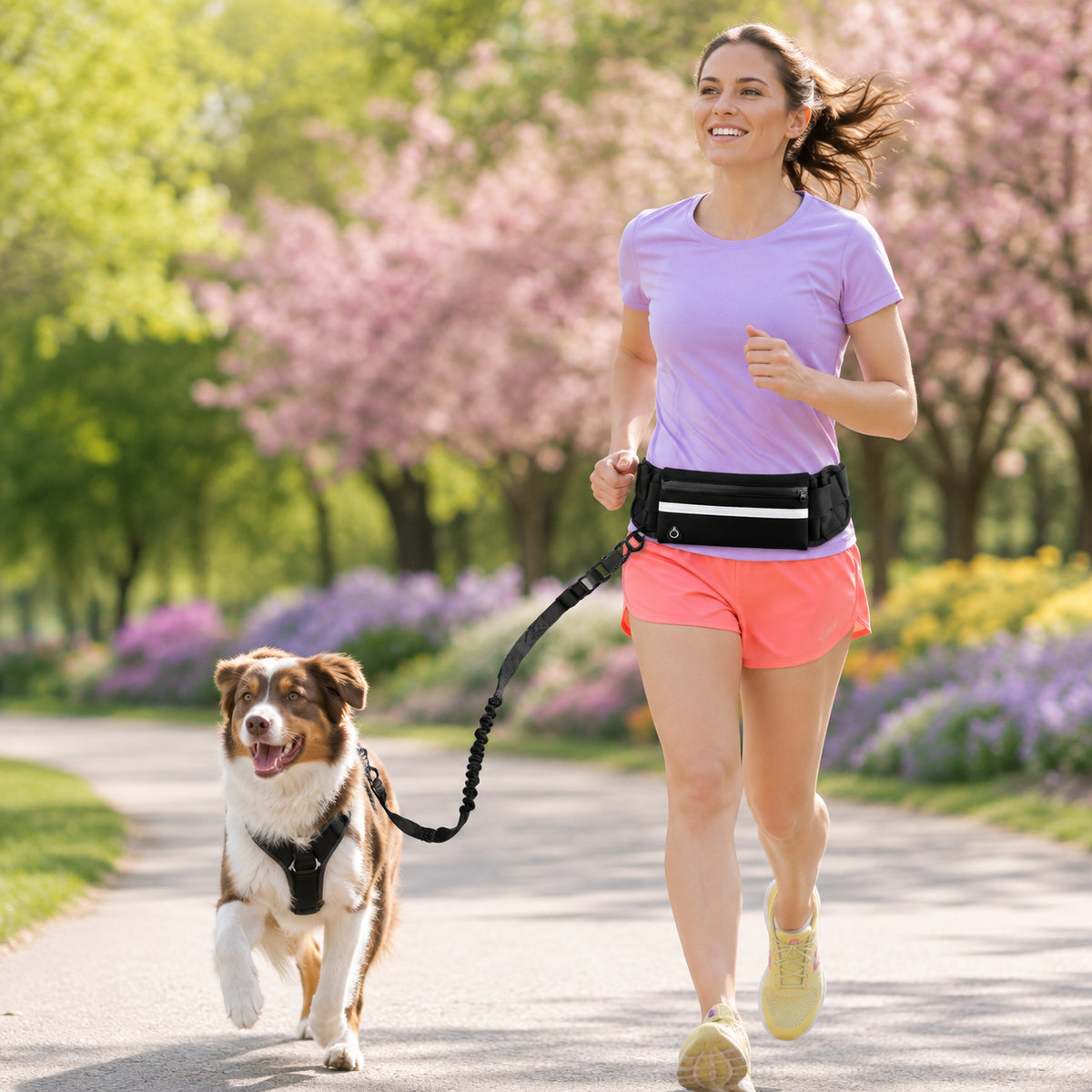 Hands-Free Running Leash Belt & Bungee