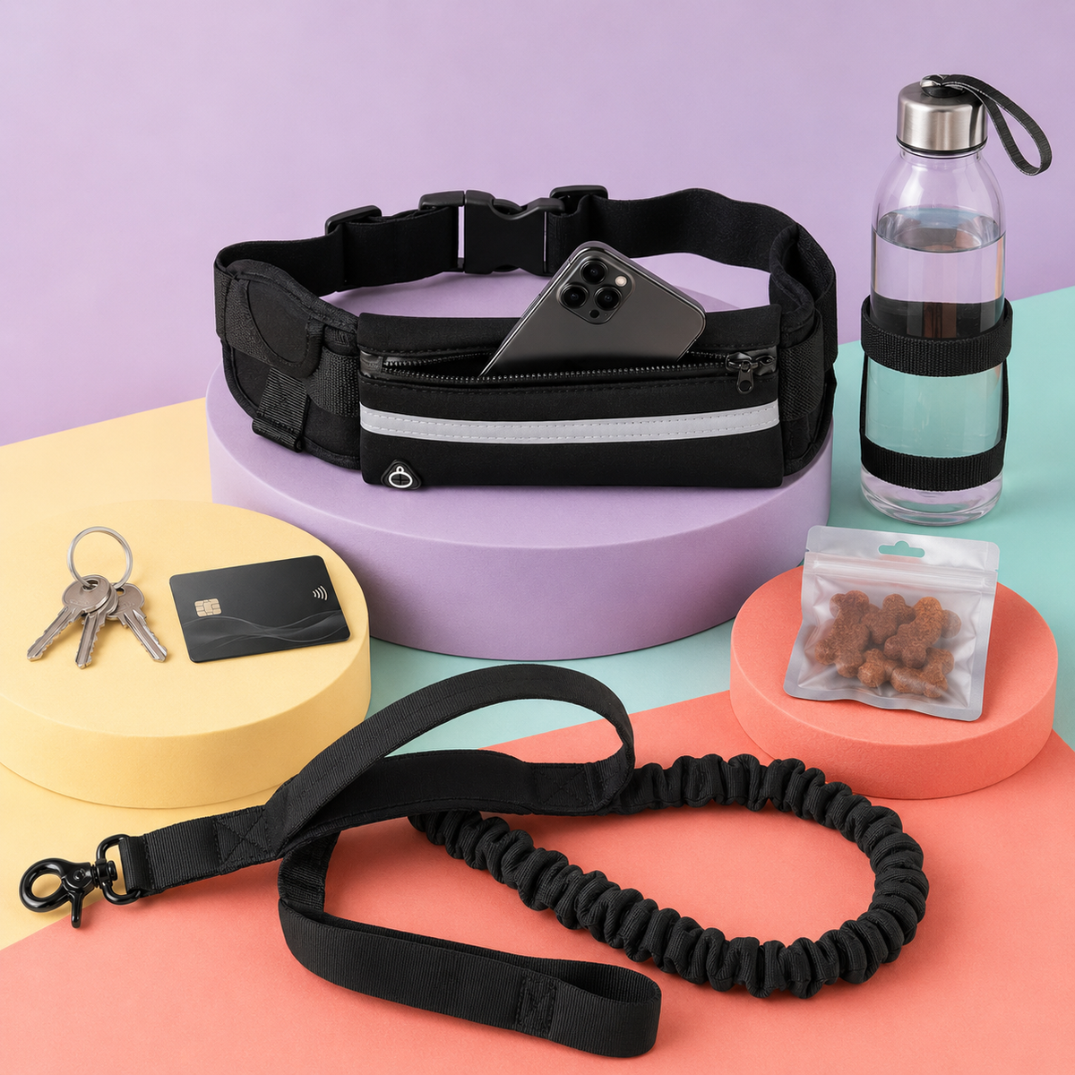 Hands-Free Running Leash Belt & Bungee