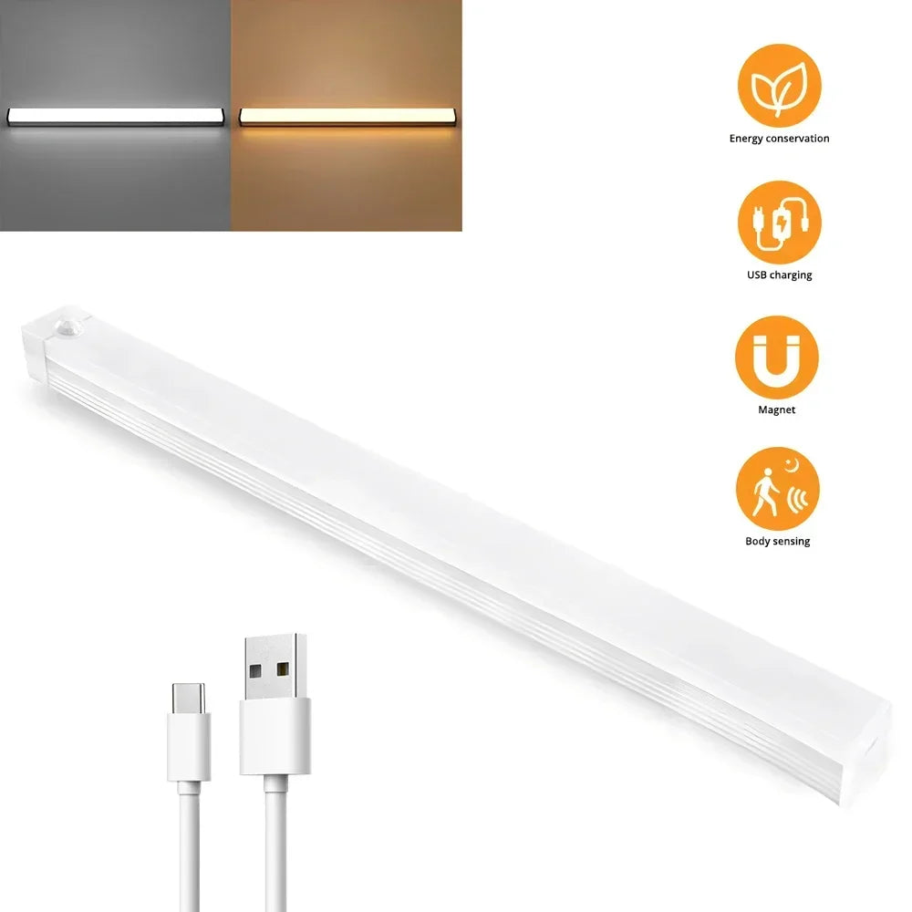 Veilleuse LED Capteur de Mouvement Sans Fil – Rechargeable USB | Magnétique | Blanc & Blanc Chaud | 10 à 50 cm