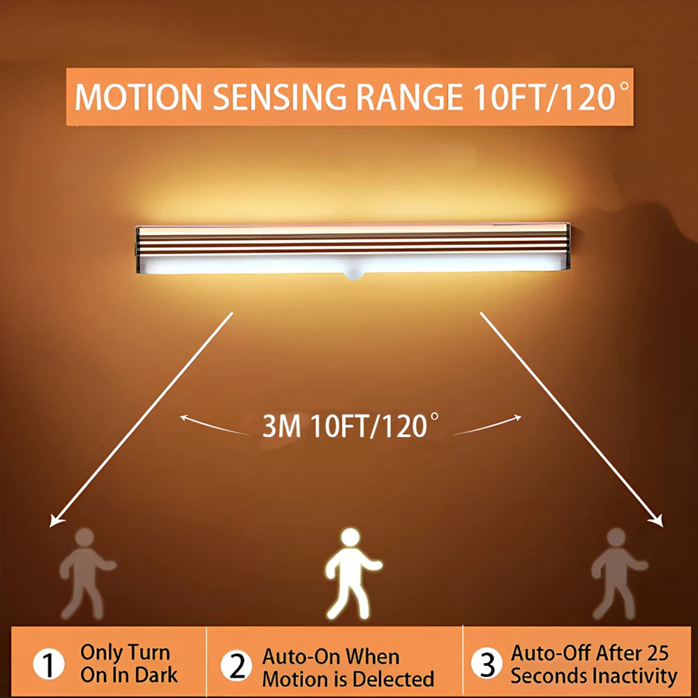 Veilleuse LED Capteur de Mouvement Sans Fil – Rechargeable USB | Magnétique | Blanc & Blanc Chaud | 10 à 50 cm