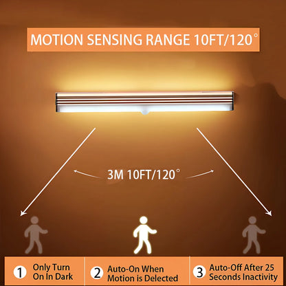 Veilleuse LED Capteur de Mouvement Sans Fil – Rechargeable USB | Magnétique | Blanc & Blanc Chaud | 10 à 50 cm