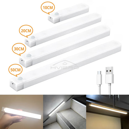 Veilleuse LED Capteur de Mouvement Sans Fil – Rechargeable USB | Magnétique | Blanc & Blanc Chaud | 10 à 50 cm
