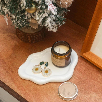 Plateau à Bijoux Nuage — Organisateur Décoratif Argenté ou Blanc, Coiffeuse & Chambre